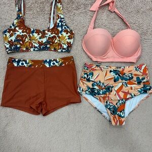 Tropical Floral and Coral Bikini Set